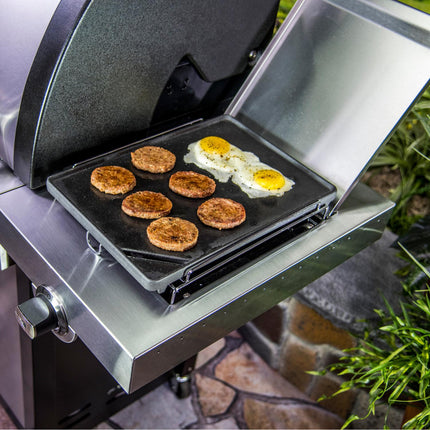 Cast iron griddle including stand