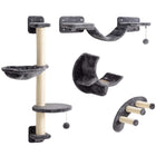 Cat Climbing Wall Set with Hammock, Dark Grey, 4-Piece