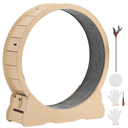 Cat Exercise Wheel 120cm, Wooden, Quiet Locking Base
