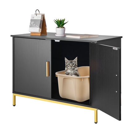 Cat Litter Box Enclosure Cabinet, 70 cm, Metal Legs