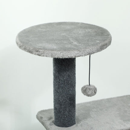 Kačių dresuotojas 103 cm su platformomis ir sizalio stulpais, pilkas