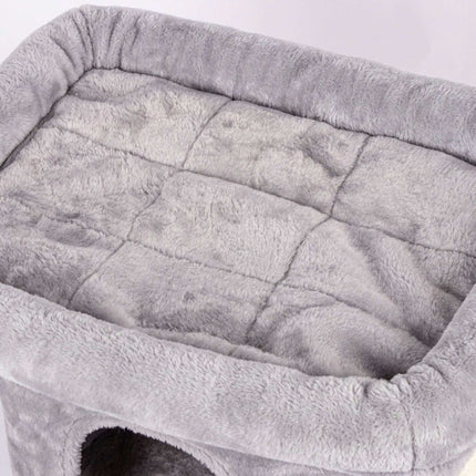 Kačių dresuotojas su ola ir platforma, šviesiai pilkas, 60 cm