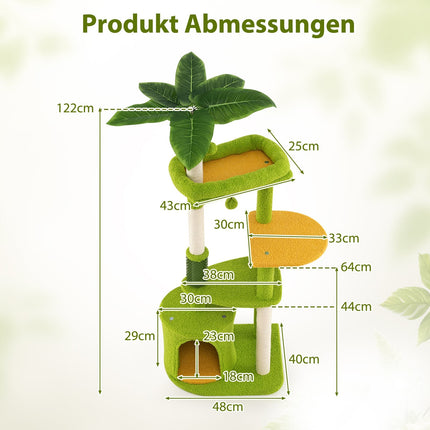 Kačių dresuotojas su platformomis ir draskyklomis, 122 cm