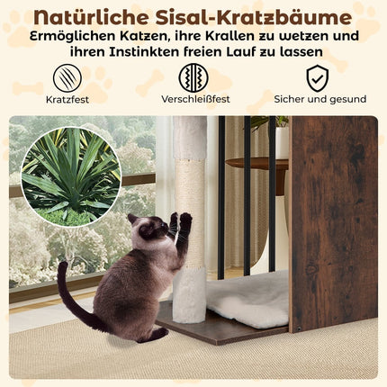 Kačių dreistuvas su sizalio stulpais, 4 platformomis, kamuoliukais, pagalvėlėmis