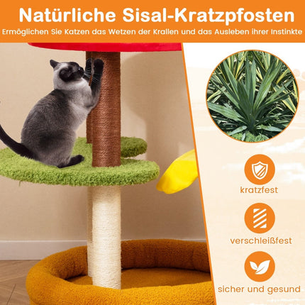 Kačių dreistuvas su sizalio stulpais, platformomis ir guoliu, 106 cm