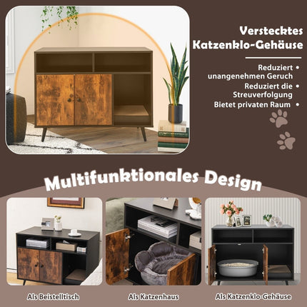 Katės spintelė su draskykle ir pasvirusiomis metalinėmis kojelėmis 90 x 50 x 70 cm
