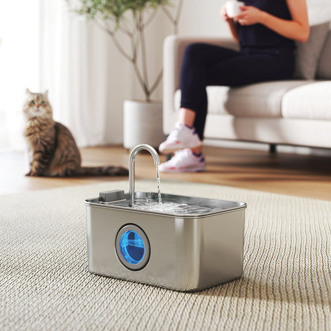 Kačių geriamasis fontanas 3,2 l su tyliu pompos aktyvuotos anglies filtru katėms