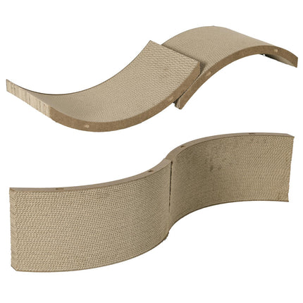 Kačių draskymo lenta, 8 perdirbamų draskymo kartonų rinkinys, gofruoto kartono draskymo kilimėliai katėms, skirtos mankštintis, katėms iki 5 kg, 55 x 25,5 x 3 cm, ruda