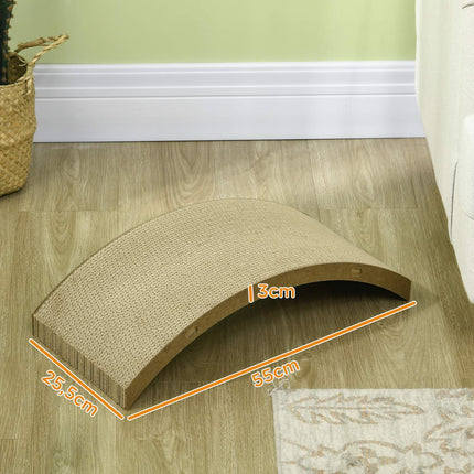 Kačių draskymo lenta, 8 perdirbamų draskymo kartonų rinkinys, gofruoto kartono draskymo kilimėliai katėms, skirtos mankštintis, katėms iki 5 kg, 55 x 25,5 x 3 cm, ruda