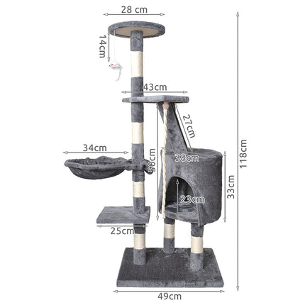 Kačių medis 118 cm, pilkas