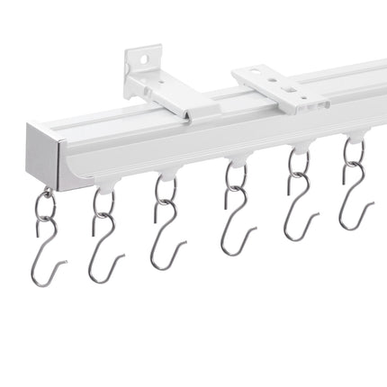 Ceiling Curtain Track Set 5.9 Ft, Wall or Ceiling Mount, Hooks
