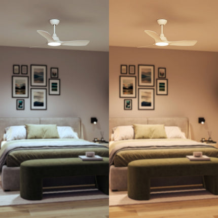 Ceiling Fan Light, Adjustable White LED, Ø135 cm, Remote-Controlled