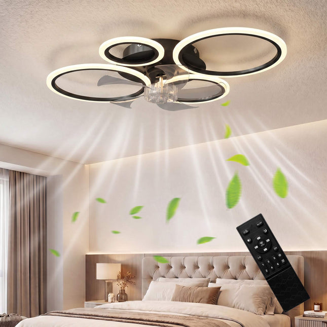 Lubinis ventiliatorius su LED apšvietimu, nuotolinio valdymo pultu, 77 cm, 6 greičiai