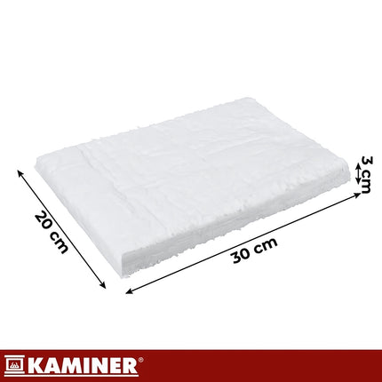 Ceramic Fibre Mat for Bio Fireplace 30 x 20 x 3 cm, Heat Resistant to 1300°C