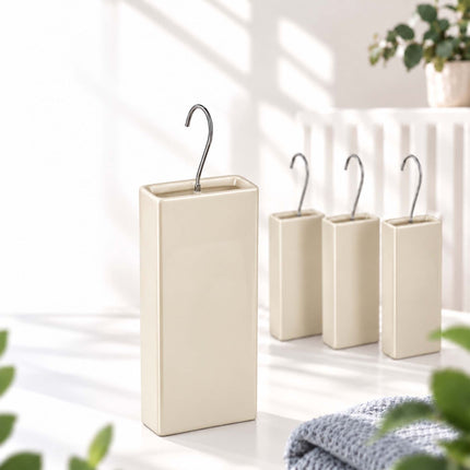 Ceramic Radiator Humidifier Set of 4 with Hooks, 400 ml, Beige
