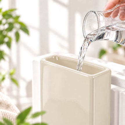 Ceramic Radiator Humidifier Set of 4 with Hooks, 400 ml, Beige