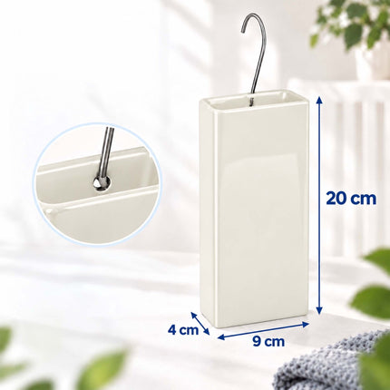 Ceramic Radiator Humidifier Set of 4 with Hooks, 400 ml, Cream