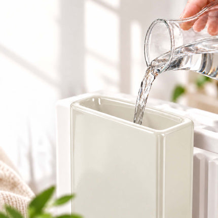 Ceramic Radiator Humidifier Set of 4 with Hooks, 400 ml, Cream