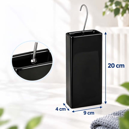 Ceramic Radiator Humidifier Set of 6 with Hooks, 400 ml, Black