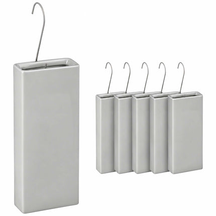 Ceramic Radiator Humidifier Set of 6 with Hooks, 400 ml, Light Grey