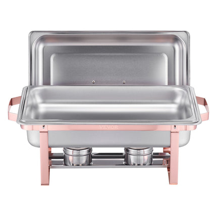 Chafing Dish Set, 2-Pack 8 Qt, Stainless Steel, Rose Gold