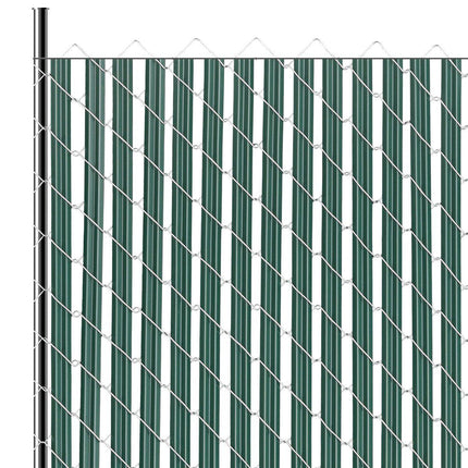 Chain Link Fence Privacy Slats, HDPE Bottom-Locking, Green