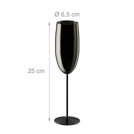 Šampano taurės iš nerūdijančio plieno, 4 vnt. rinkinys