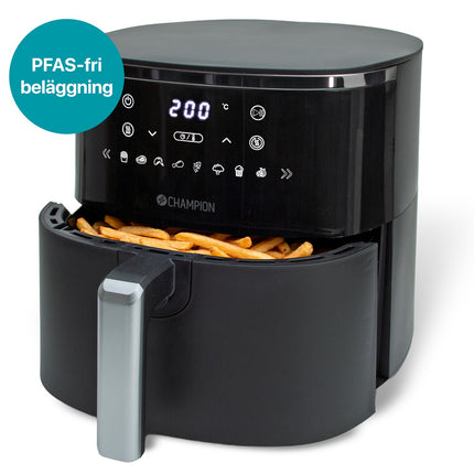 Champion Air Fryer XL 6L su PFAS neturinčia keramine danga, 1750 W, juodas