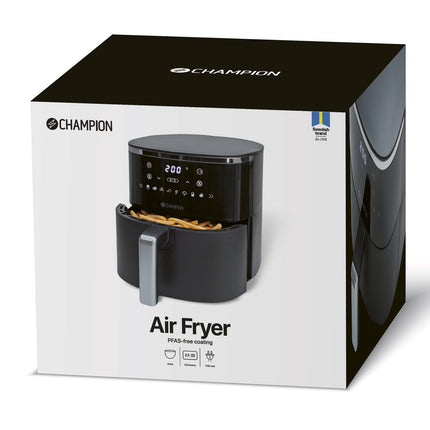 Champion Air Fryer XL 6L su PFAS neturinčia keramine danga, 1750 W, juodas
