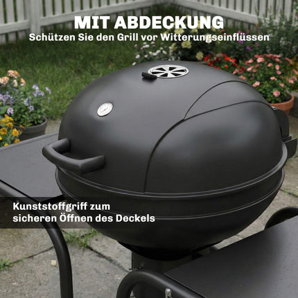 Medžio anglies kepsninė, 54 cm, su staliukais