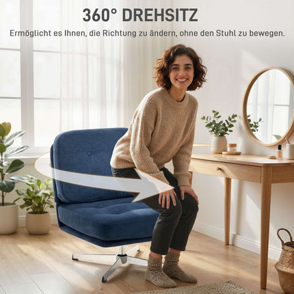 Šenilinis poilsio krėslas, 360 laipsnių pasukamas, 70 cm sėdynės plotis