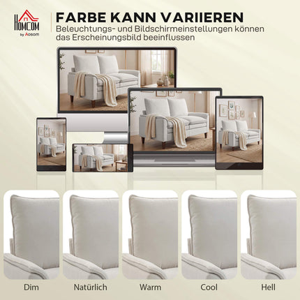 Šenilinė dvivietė sofa, kreminės spalvos, 24 cm pagalvėlė, aukšta atlošas