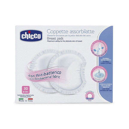 Chicco antibakteriniai įklotai krūtims, 30 vnt.