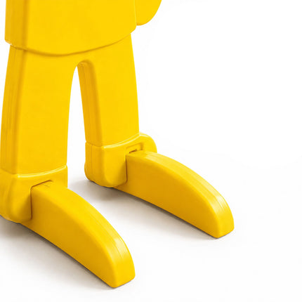 Child Safety Warning Figure for Roads with Red Flag, Yellow, 84 cm Tall