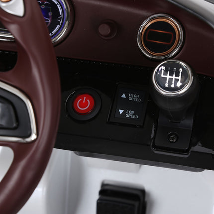Vaikiškas automobilis, vaikiška transporto priemonė, elektrinis automobilis „Bentley Gt“, licencijuotas, su nuotolinio valdymo pultu, 2 x 390 varikliais, baltas, 108 x 60 x 43 cm