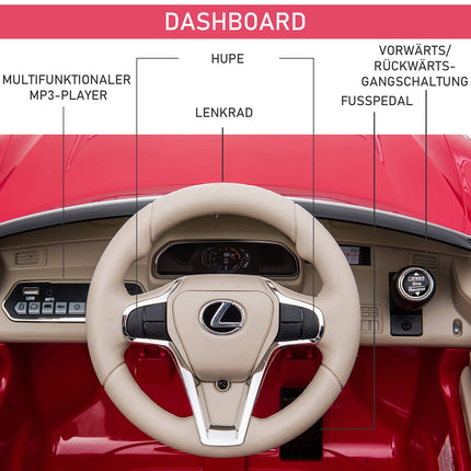 Vaikiškas automobilis. Oficialiai licencijuotas „Lexus LC500“ elektrinis automobilis, 2.4G nuotolinio valdymo pultas, MP3/USB, šviesos ir muzika, 3-6 metai