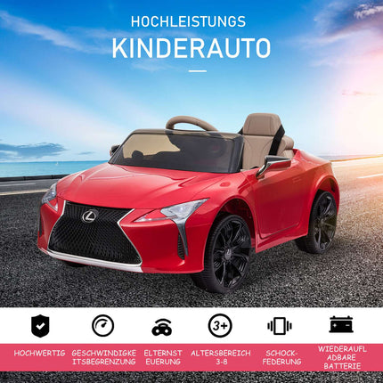 Vaikiškas automobilis. Oficialiai licencijuotas „Lexus LC500“ elektrinis automobilis, 2.4G nuotolinio valdymo pultas, MP3/USB, šviesos ir muzika, 3-6 metai