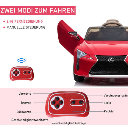 Vaikiškas automobilis. Oficialiai licencijuotas „Lexus LC500“ elektrinis automobilis, 2.4G nuotolinio valdymo pultas, MP3/USB, šviesos ir muzika, 3-6 metai