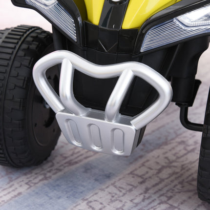 Vaikiškas važiuojamasis automobilis su pedalais ir stumdomomis kojelėmis, vaikiškas automobilis, vaikiška transporto priemonė 18-36 mėnesių vaikams, lengva muzika, plastikas, plienas, geltonas, 67,5 x 38 x 44 cm