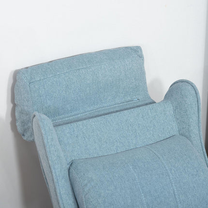 Vaikiška sofa su reguliuojamu atlošu ir pakoja, mėlyna, 3-5 metų vaikams, 58x53x70 cm