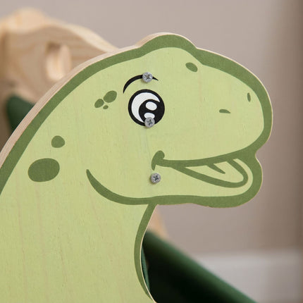 Vaikiška knygų lentyna su 4 medžiaginėmis kišenėmis – Dino dizainas