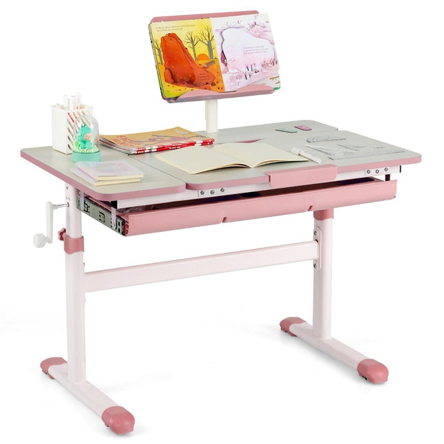 Children's Desk 51-73cm Height Adjustable Student Desk with Tiltable Table Top