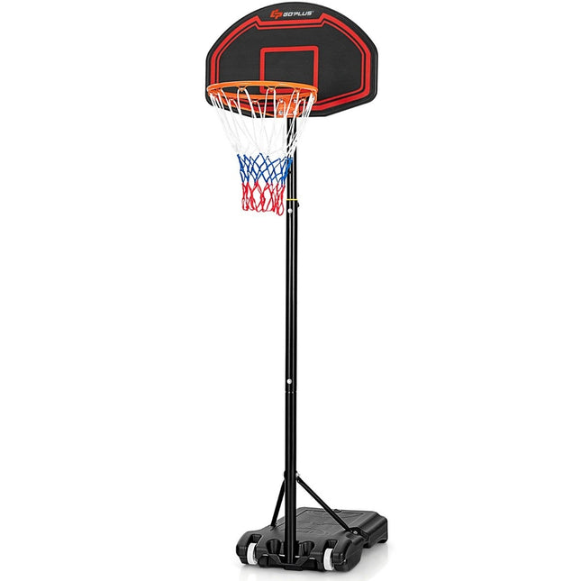Children's Height Adjustable Basketball Stand for Indoor and Outdoor Use Black + Red