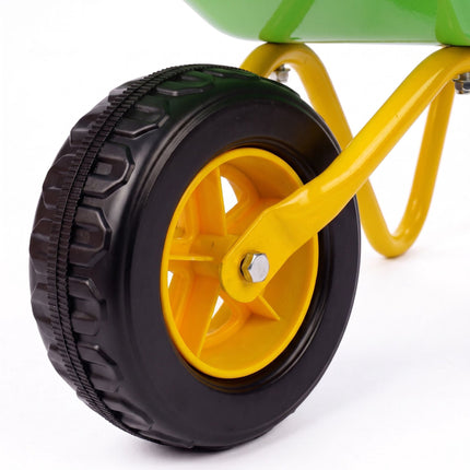 Children's Metal Wheelbarrow with Rubber Wheel, Green, 43 x 74 x 36 cm