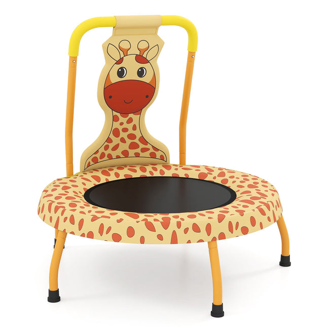 Vaikiškas mini batutas su rankena, žirafos raštas, 71 cm