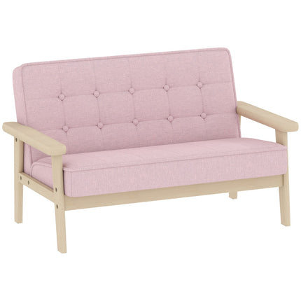 Vaikiška sofa, aksominė, medinis rėmas, 3-15 metų amžiaus, rožinė