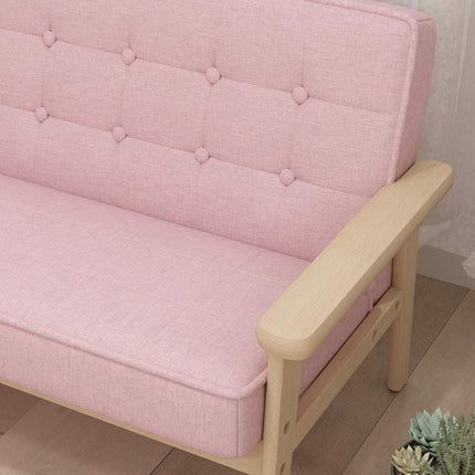 Vaikiška sofa, aksominė, medinis rėmas, 3-15 metų amžiaus, rožinė