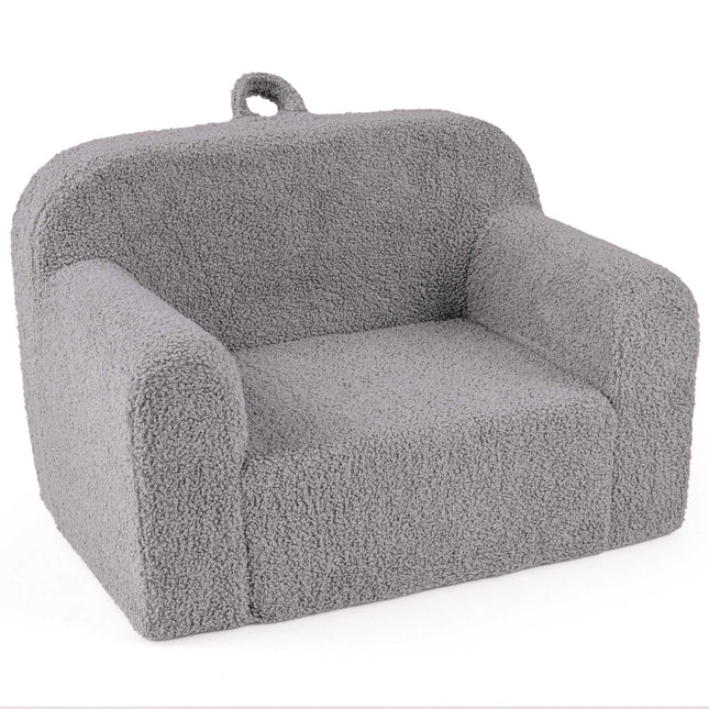 Vaikiška sofa su porankiais ir atlošu, pilka, 62x40x41 cm