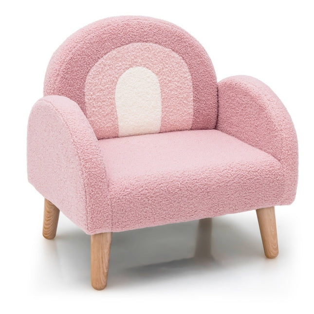 Vaikiškas fotelis mažyliams Vaikiška sofa su atlošu, rožinė