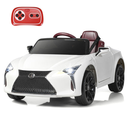 Vaikiškas elektrinis automobilis su 2.4G nuotolinio valdymo pultu, LED šviesomis ir muzika, Lexus LC500, baltas